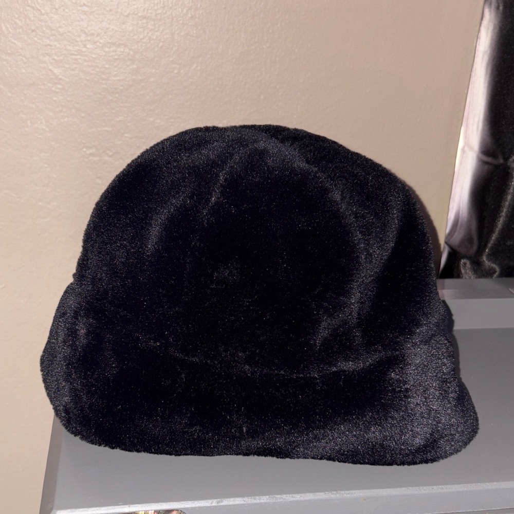 NEW Black Faux Fur Bucket Hat